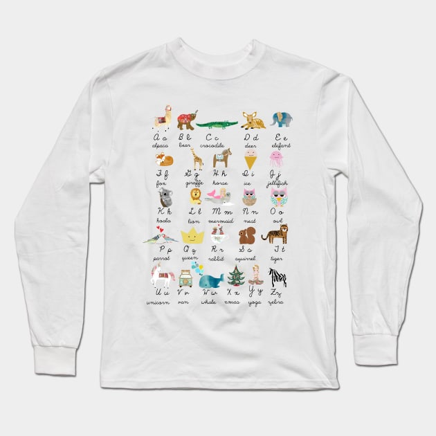 ABC with cute animals Long Sleeve T-Shirt by GreenNest